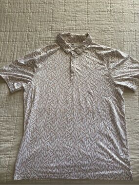 Yala Cream Polo with Brown Leaf-Print